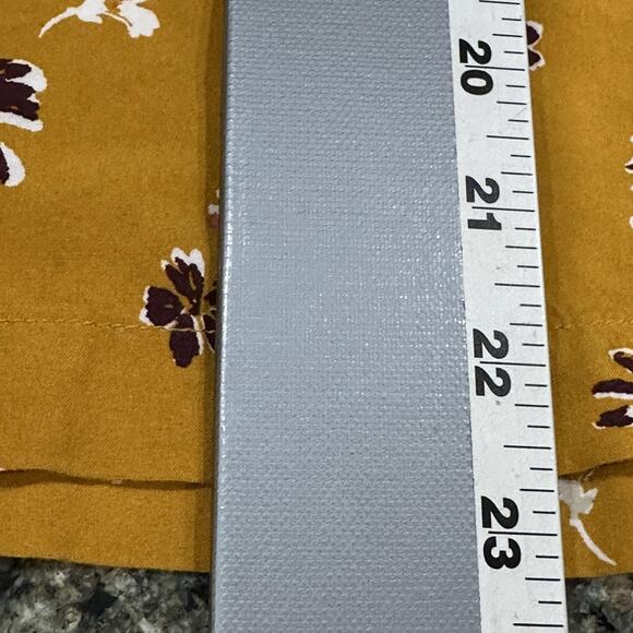 Gap Blouse Womens 2XL Yellow Purple Floral Long Sleeve Rayon Pullover Top V Neck - Picture 4 of 8